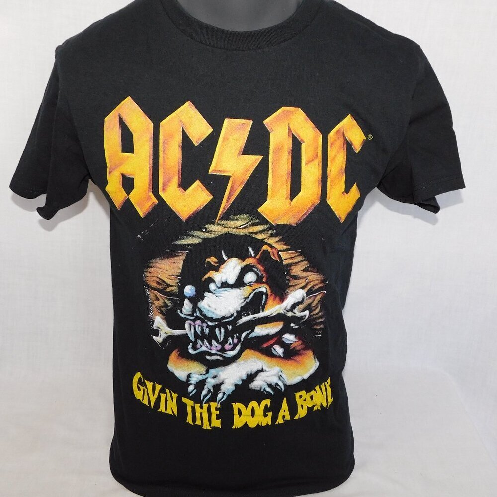 AC/DC Band Tee Givin The Dog A Bone Black Graphic T Shirt Mens M